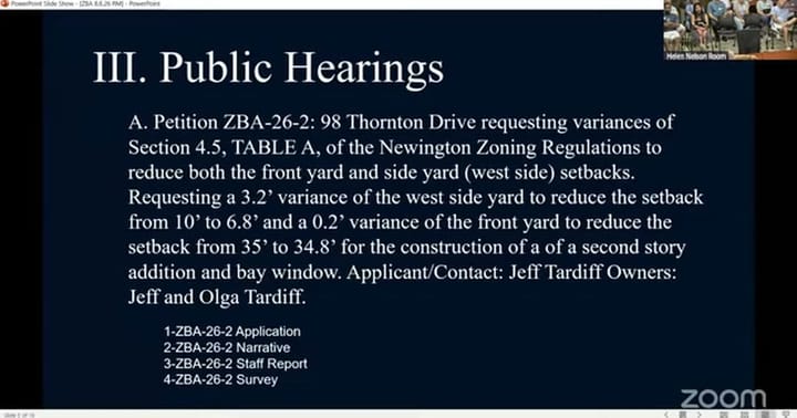 From the Planning and Zoning