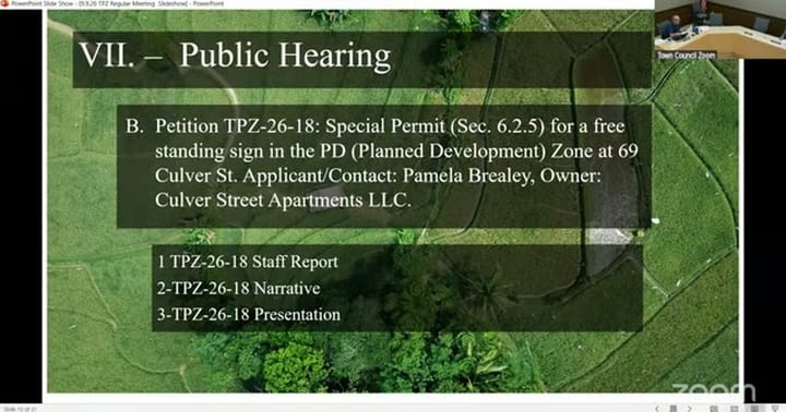From the Planning and Zoning